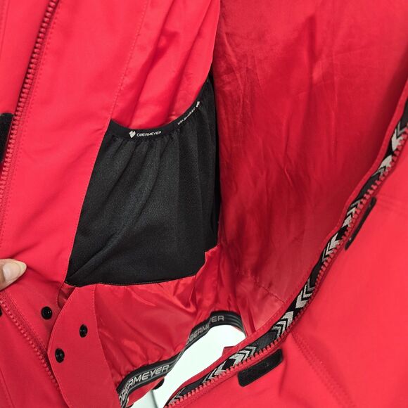 Obermeyer Tuscany II Womens Sz 20 Confetti Jacket Fur Hood Red Parka Winter Coat - Picture 8 of 10